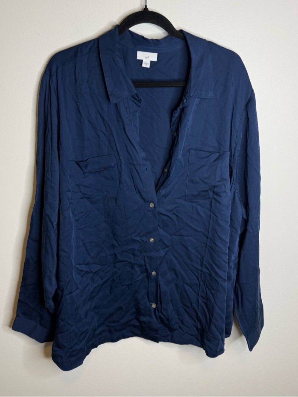 J. Jill Navy Button-Front Women's Blouse blue size 3x